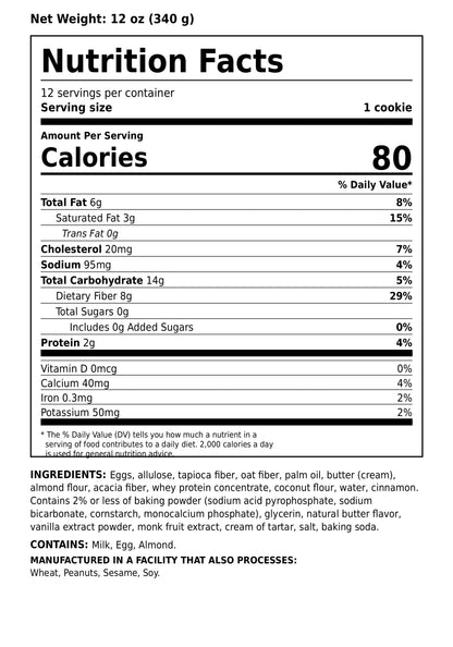 Soft-Baked KETO Snickerdoodle Cookies (12-Pack)
